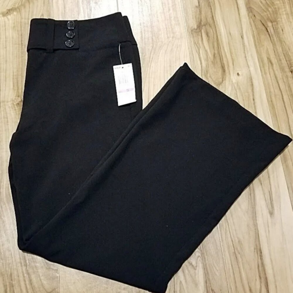 Memoir Black Wide Leg Dress Pants 11 Short High Rise Corpcore Trousers